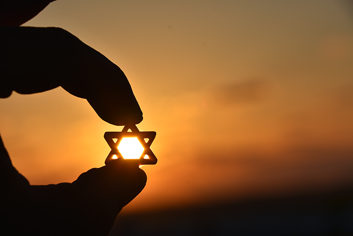 the sun through the star of david