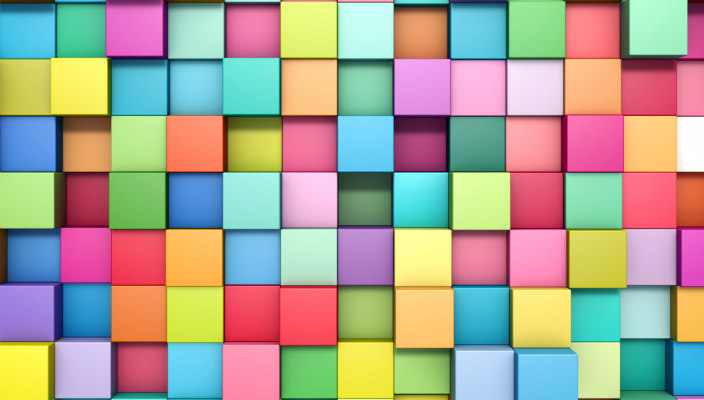Multi-colored cubes in a random pattern
