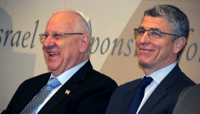 Reuven Rivlin, president of Israel, and Rabbi Rick Jacobs, president of the URJ
