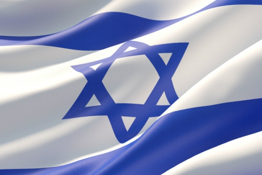 Closeup of the Israeli flag